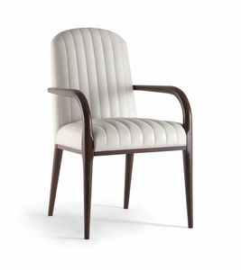 PARIGI SIDE CHAIR 038 SB, Upholstered chair, in solid wood, with armrests