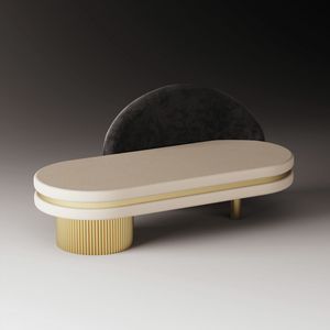 Eclipse Art. EEC001, Chaise longue with rounded shapes emphasized by the gold lacquered base