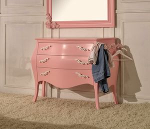 Art. 763, Classic style chest of drawers, pink lacquer finish