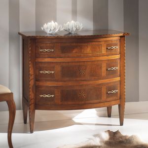 Dolce Casa ANTIQUA622, Three-drawer chest of drawers with shaped front