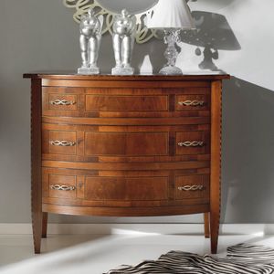 Dolce Casa ANTIQUA635, Walnut shaped chest of drawers with 3 drawers