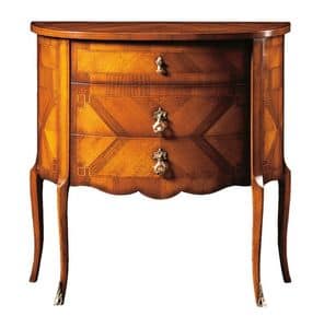 Emanuele FA.0060, Comoncino with three drawers, classic luxury style.