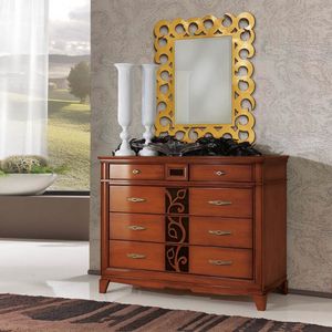 Giorgia GIORGIA3102, Low chest of drawers with 5 drawers and carvings