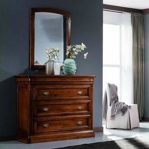 Home set Home NOTGIO182, Classic wooden dresser with 3 large and 1 small drawers