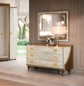 Romantica 3 drawer dresser, Elegant bedroom chest of drawers