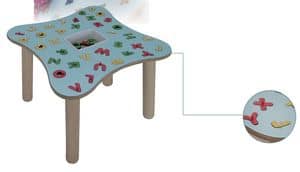 MARAMEO/L, Children's table, legs in beech wood, laminated top, for kindergartens and nursery schools