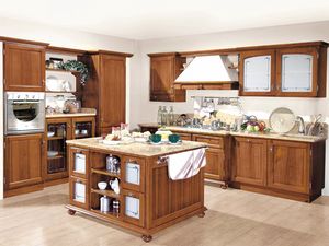 '800 cucina 200, Classic style kitchen, in national walnut wood