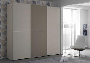 Armadio Slider AS 24, Wardrobe with 3 sliding doors, in various finishes