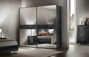 MODERNA wardrobe, Modern wardrobe with mirrored sliding doors