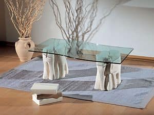 Elefantini, Coffee table for living rooms, made of stone and glass