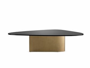 Fuoriserie Art. E17/V, Coffee table with glass top, metal base