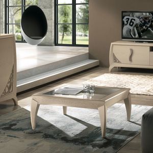 Luna LUNA5049, Square coffee table with glass top