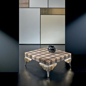 Mikado MK150, Low square coffee table, with tartan inlay
