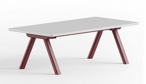 Surfy Hub 2027 coffee table, Low rectangular coffee table, with metal legs