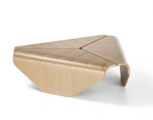 TL80 Nara coffee table, Triangular coffee table in curved wood