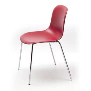 Mni 4L, Stackable chair in chromed steel and polypropylene