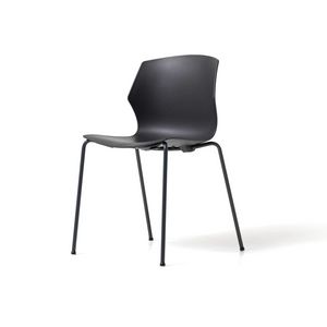 No Frill 4 legs, Stackable chair, with polypropylene shell, eye-catching design