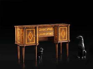 Migneco RA.0838, 18th-century-style Emilia inlaid console table with two doors and two drawers