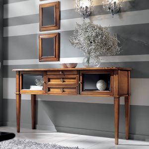 Style NOVITA-H631, Console with 3 drawers 2 glass doors