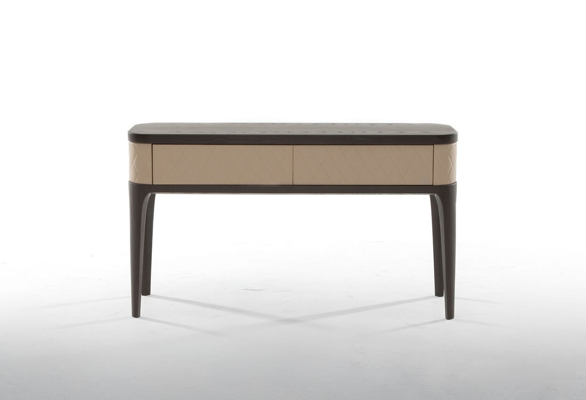 Wooden Console Covered In Leather Idfdesign