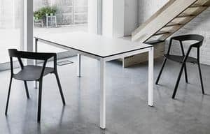 Easy, Extendable rectangular table, essential and durable