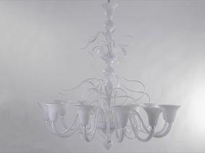 ANGEL, Modern glass chandelier, with elegant and sinuous shapes