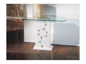 Sfera, Table with carved white stone column