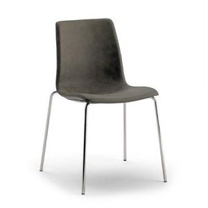 Scacco, Stackable chair, upholstered in eco-leather