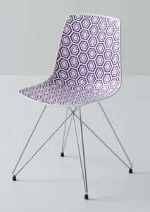 Alhambra TC, Metal chair, polymer sitting, for contract use