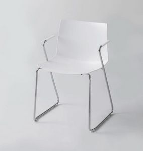 Kanvas 2 STS, White painted chair with armrests