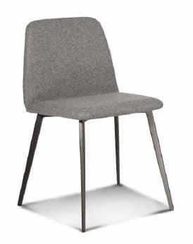 ART. 0031-MET BARDOT, Upholstered chair with metal base, tapered legs