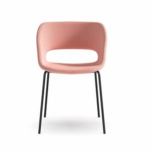 Kabira 4L, Chair with metal frame and padded shell