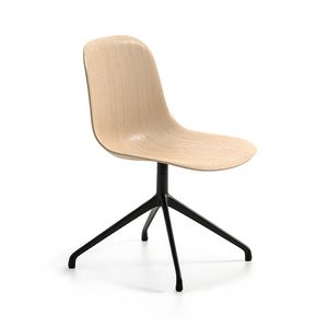 Mni Wood SP, Swivel chair with shell in 3D veneer