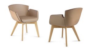 NUBIA 2908, Chair upholstered in leather for waiting rooms