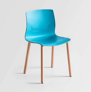 Slot Fill BL, Chair with beech wood legs, polymer shell