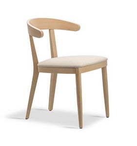 Alyssa, Modern wooden chair, upholstered seat