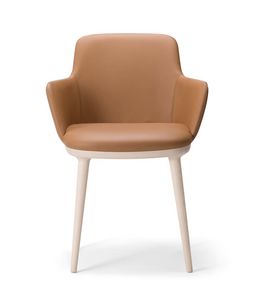 CLO ARMCHAIR 025 P, Armchair with legs in brushed wood