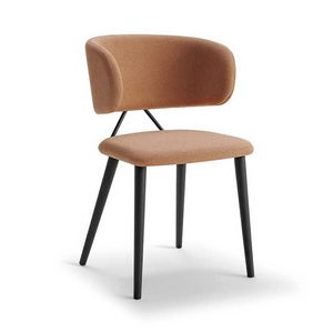 Ela armchair, Padded armchair with wooden legs