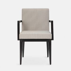 Lara 651 armchair, Wooden chair with armrests, padded seat and back
