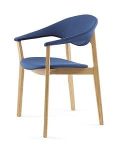 Lene P/FU, Design chair with armrests, essential, padded