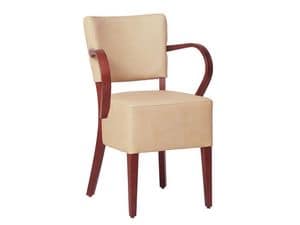 Marsiglia/P/1, Armchair for restaurants with wooden armrests
