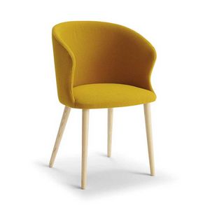 Ola armchair, Armchair in ash wood, padded