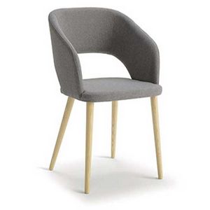 Time Simple armchair, Armchair with wooden legs