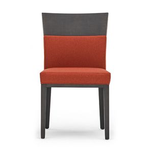 Logica 00930, Chair in solid wood, upholstered seat and back, for contract use