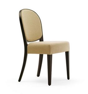 Perla 1, Elegant wooden chair with soft shapes