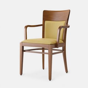 Rond 220 P poltrona, Wooden chair with armrests, large, generous, welcoming