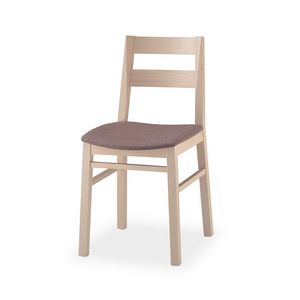 Alba, Chair in beech wood, padded seat