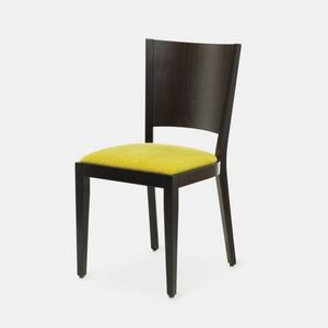 Baltimora 113 chair, Wooden chair with padded seat