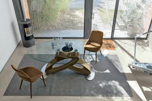 ECLIPSE 220 TP400, Table with tempered glass top for dining rooms
