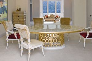 Stresa ST136, Oval table with glass top